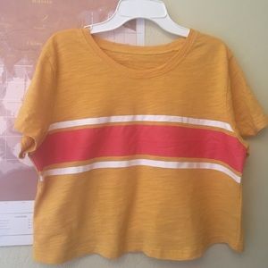 Mustard Yellow Romwe Crop Top